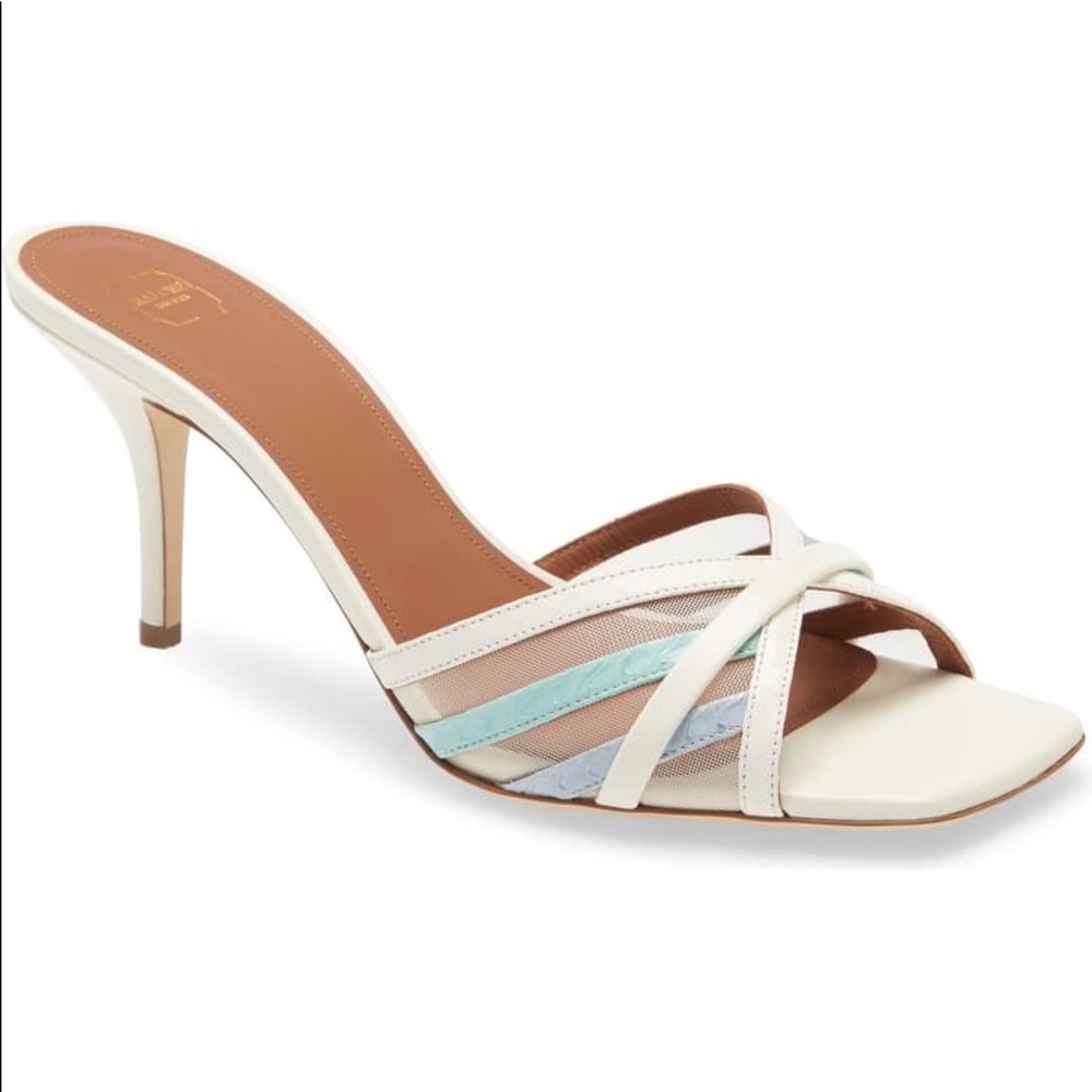 Malone Souliers Snake Embossed Poppy Slide Sandal